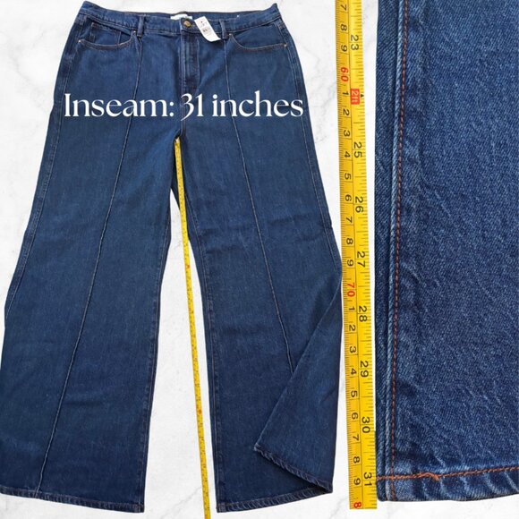 NWT | LOFT High Rise Super Flare Jeans in Refined Mid Indigo Wash Size 18 - Picture 9 of 13